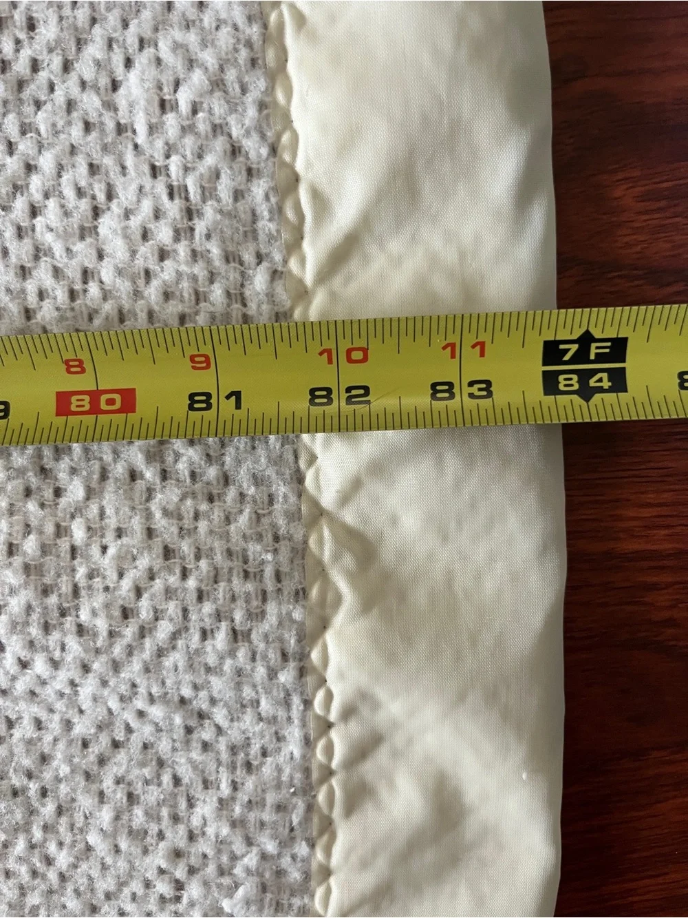 Vintage Faribo Blanket QUEEN Ivory Fluff Loomed Acrylic Satin Trim USA